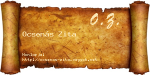 Ocsenás Zita névjegykártya