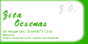 zita ocsenas business card